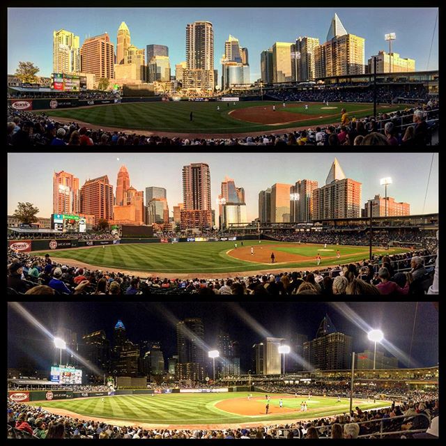 One of the best views in town and a really exciting @knightsbaseball team to watch!  #charlotteknights #DunstanGroup #whataview ....#KnightsBaseball #Charlotte #Sunset #Uptown #Love #clt